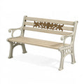 Panchina da giardino 120 x 60 x 80 cm in legno e ghisa avorio marrone stile classico