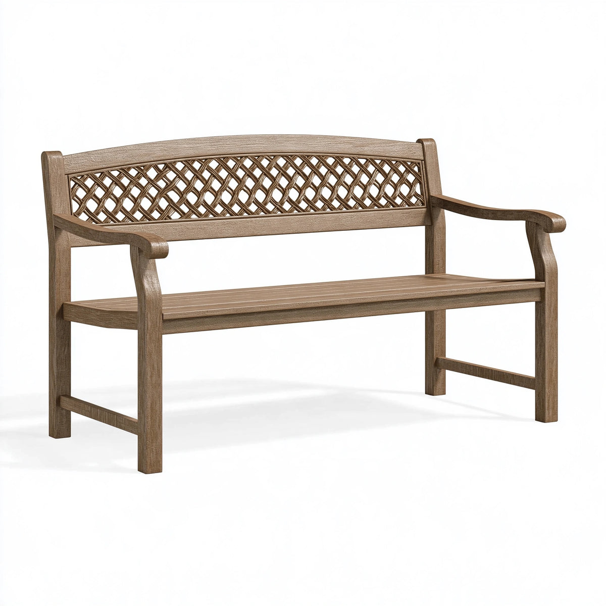 Panca da giardino 120 x 60 x 90 cm in resina marrone con schienale intrecciato