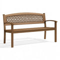 Panca da giardino 152 x 61 x 91 cm in metallo bronzo - schienale traforato con braccioli