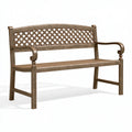 Panca da giardino 120 x 60 x 90 cm in metallo bronzo con schienale intrecciato stile classico