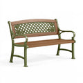 Panchina da giardino 125 x 60 x 88 cm in metallo verde e marrone stile floreale