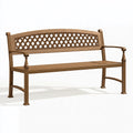 Panca da giardino 120 x 60 x 90 cm in metallo bronzo con schienale intrecciato classico