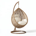 Poltrona sospesa 105 x 105 x 195 cm in rattan marrone con struttura in metallo per interni stile boho