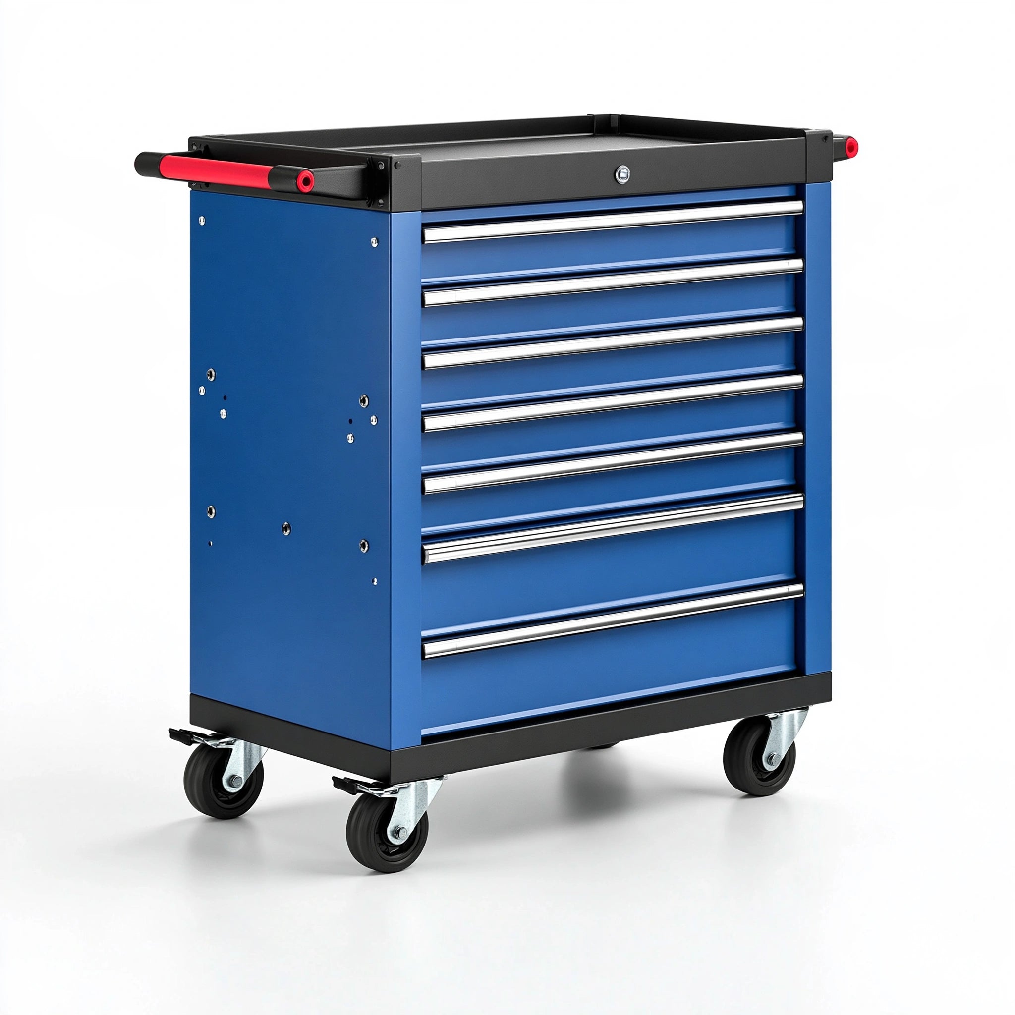 Carrello portautensili 77 x 46 x 97 cm in acciaio blu con 7 cassetti e ruote