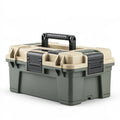 Cassetta portautensili 50 x 30 x 28 cm in plastica verde beige con maniglia pieghevole